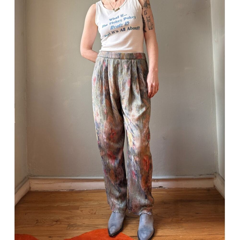 Mia Vesper Vesper Obscura Monet Plissé Pants | Abstract Pleated Wide Leg | L